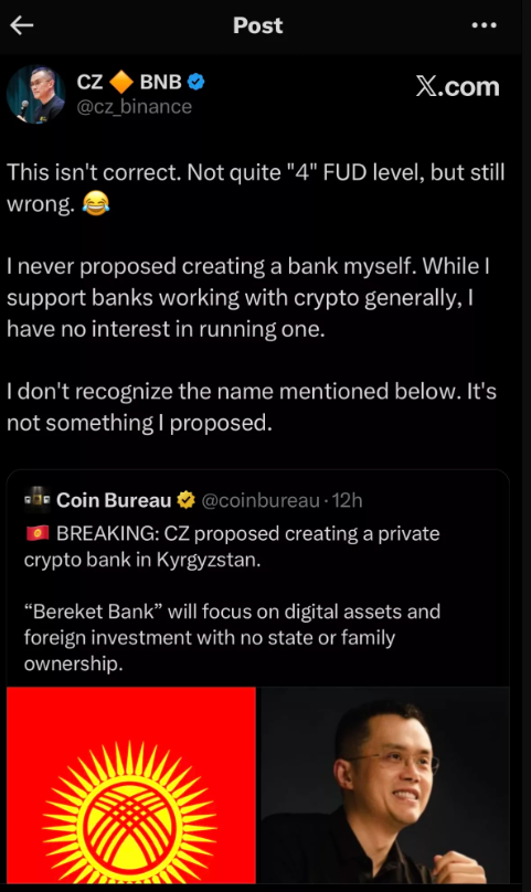 CZ Crypto Bank Kyrgyzstan