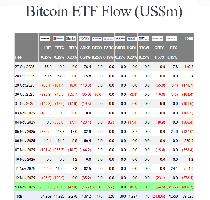 Bitcoin ETF outflows