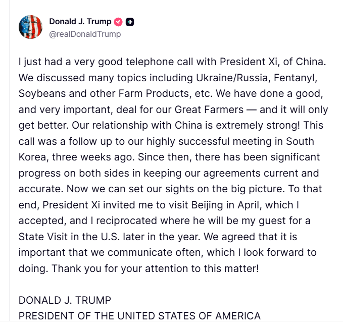 Trump-China call