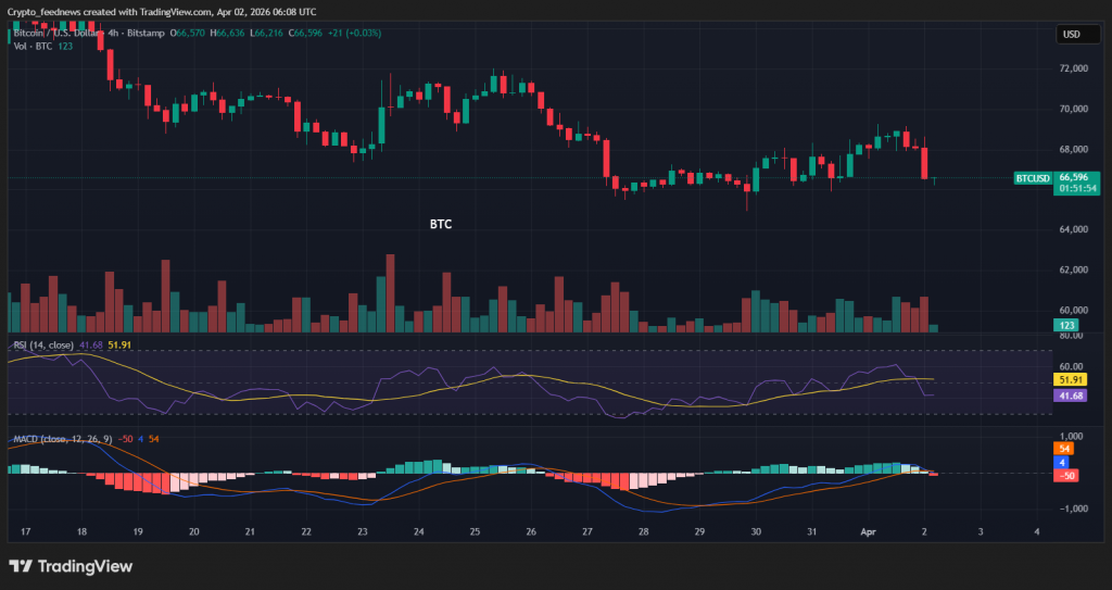Bitcoin drops to $66K