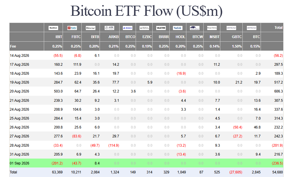 Bitcoin ETF inflows