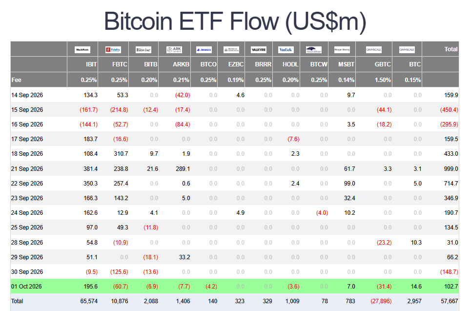 Bitcoin ETF inflows
