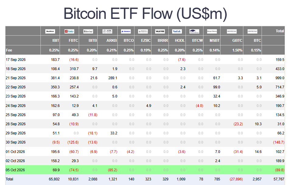 Bitcoin ETF outflows