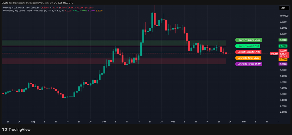 Uniswap price decline